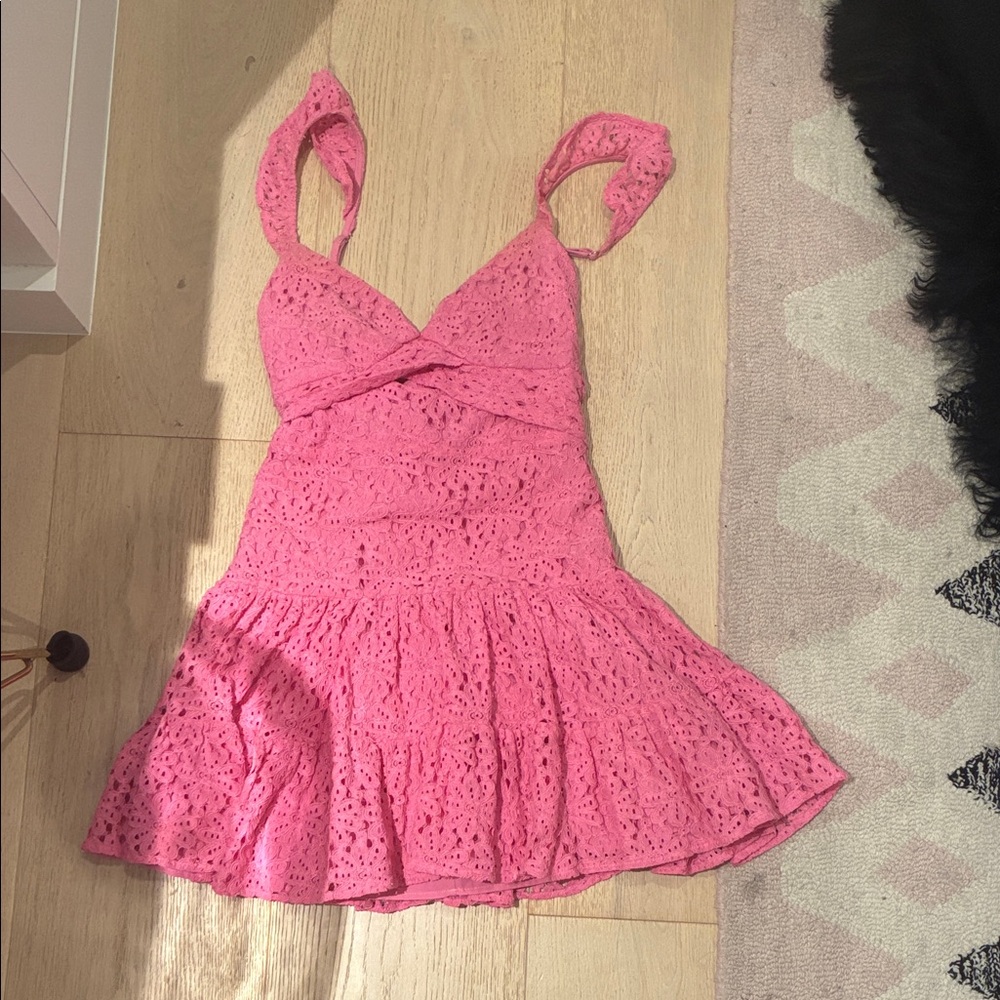 Cotton Candy Lace Pink Mini Dress